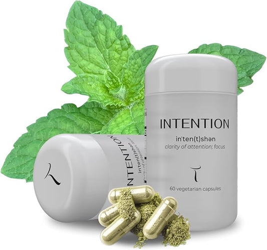 INTENTION Mushroom & Botanical Supplement by Setas – Organic Chaga & Cordyceps, Rhodiola & Ginger to Support Cognitive Function, Mental Focus, & Memory, Vegan & Non-GMO, 60-Day Supply