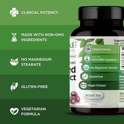 EMERALD LABS European Grape Seed Extract - Antioxidant & Immune Support Supplement - Supports Healthy Blood Flow - 90 Vegetable Capsules (90-Day Supply)