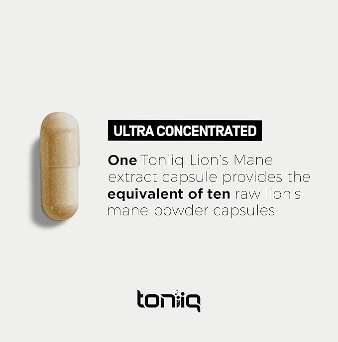 Lion’s Mane - Ultra High Potency 10:1 Extract with 30% Polysaccharides - Highly Concentrated & Bioactive - Third-Party Lab Tested - 120 Capsules