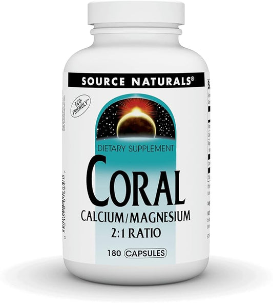 Source Naturals Coral Calcium/Magnesium 2:1 Ratio - 180 Capsules