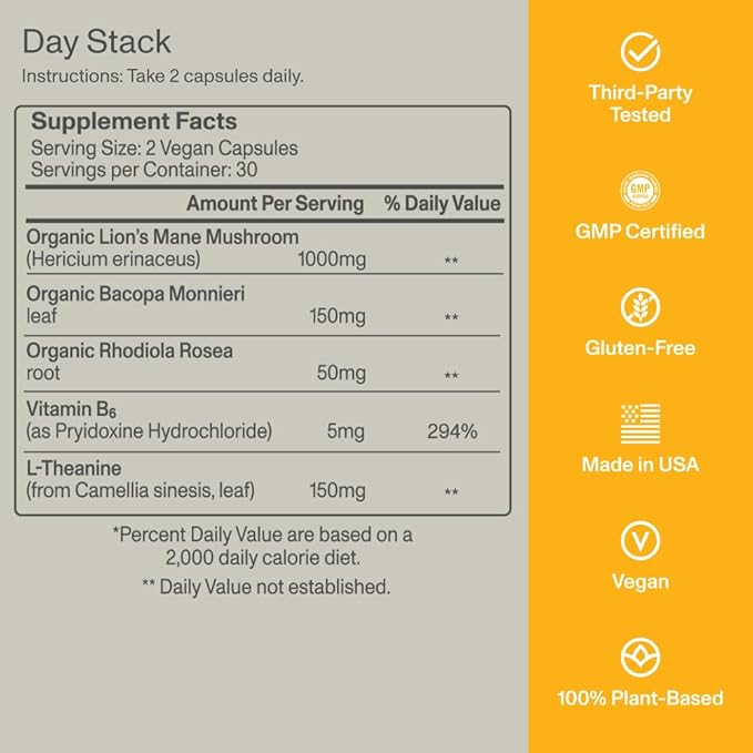 FOCL AM PM Nootropic Functional Supplement for Daytime Focus + Nighttime Recovery | AM - Supports Focus Energy Memory Cognitive Performance | PM Supports Calm Restful Restorative Sleep, Melatonin-Free