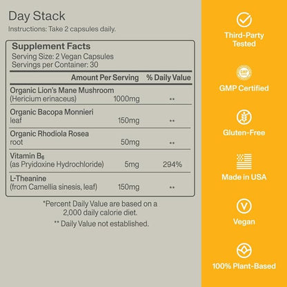FOCL AM PM Nootropic Functional Supplement for Daytime Focus + Nighttime Recovery | AM - Supports Focus Energy Memory Cognitive Performance | PM Supports Calm Restful Restorative Sleep, Melatonin-Free
