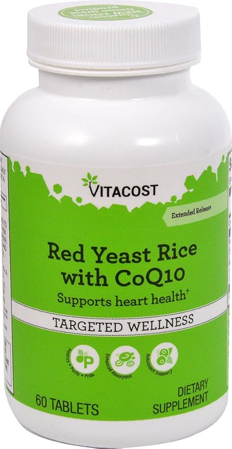 Vitacost Red Yeast Rice 1200 mg with CoQ10 - Extended Release - 60 Tablets