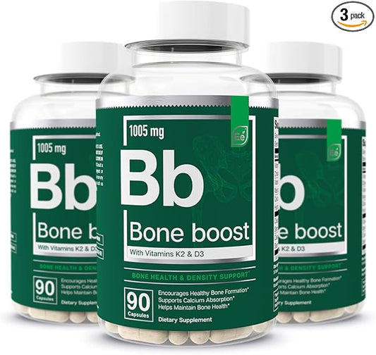 Essential Elements Bone Boost Bone Health Supplement - Bone Support and Calcium Supplement with Vitamin D 3, K2, Cissus Quadrangularis for Bone Strength - 270 Capsules (90 Day Supply) (3-Pack)