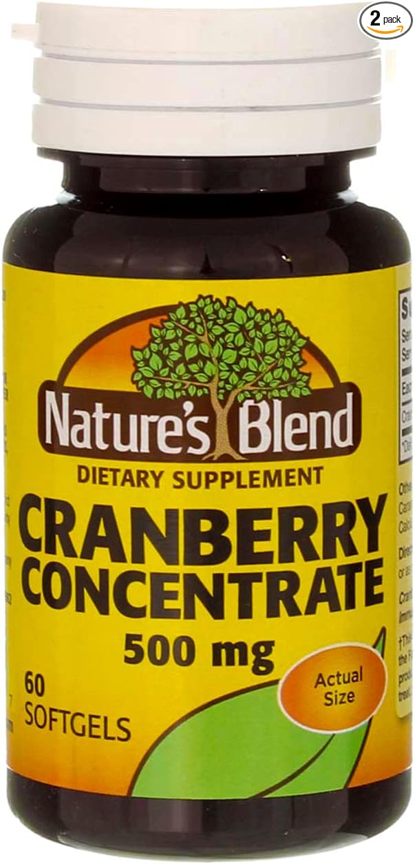 Nature's Blend Cranberry Concentrate 500 mg Soft Gels - 60 ct, Pack of 2