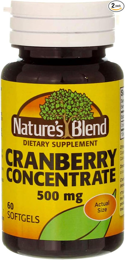 Nature's Blend Cranberry Concentrate 500 mg Soft Gels - 60 ct, Pack of 2