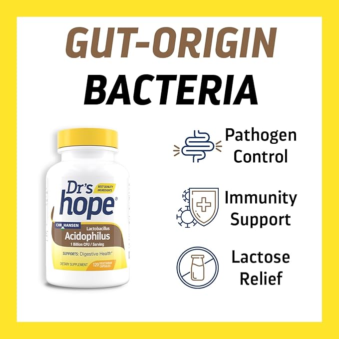 Lactobacillus Acidophilus 1B CFU, Probiotics for Digestive Health - Supports Digestive Health, Immune Function, and Overall Gut Health - 120 Veggie Capsules, Made in The USA