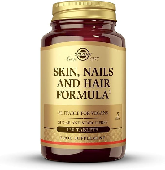 Solgar Skin, Nails & Hair, Advanced MSM Formula, 120 Tablets - Supports Collagen for Hair, Nail and Skin Health - Provides Zinc, Vitamin C & Copper - Non GMO, Vegan, Gluten & Dairy Free - 60 Servings ,Standard Packaging , 120 Count