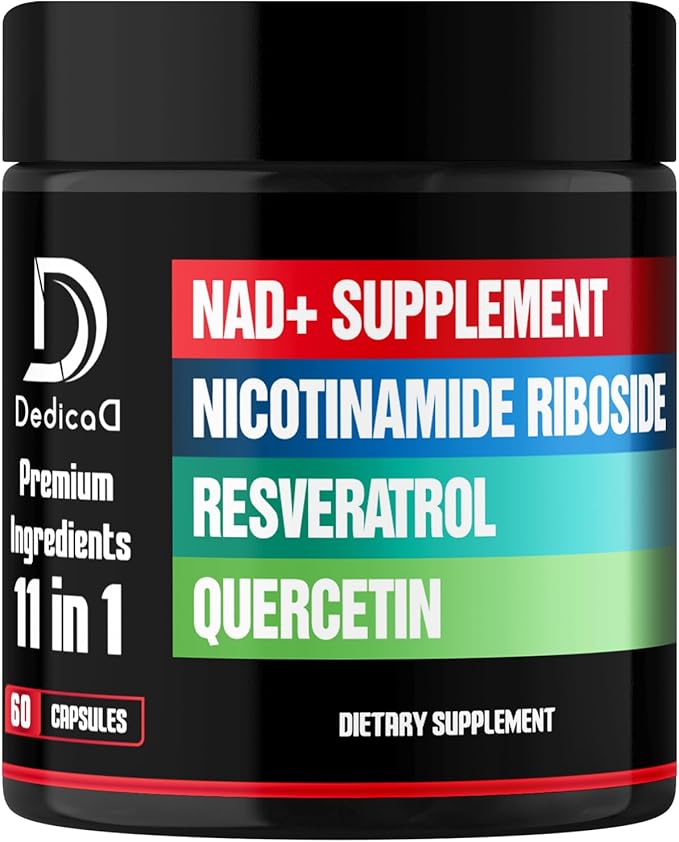 11in1 NAD+ Supplement with Nicotinamide Riboside, Quercetin, Resveratrol and 8 More - 2 Month Supply