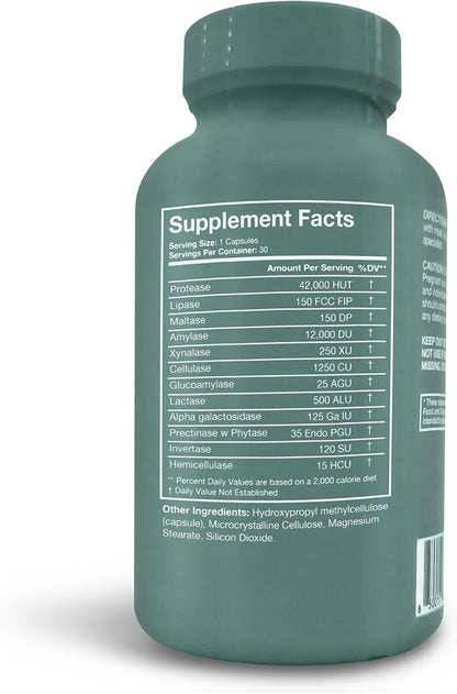 Terra Health Essentials Digestive Catalyst | Reduce IBS | Amylase, Protease & Glucoamylase (1 Bottle, 60 Capsules)
