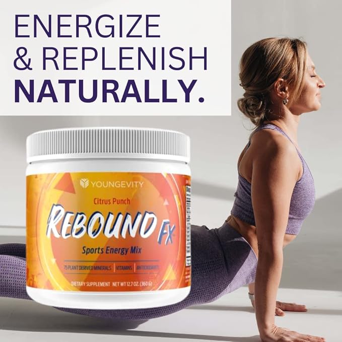 Youngevity Rebound Fx Citrus Powder, 360g – Supplement for Energy, Enriched with Vitamins, Minerals and Antioxidants – Immune System Booster Powder - Energy Vitamins Drink Mix for Women & Men (2 Pack)