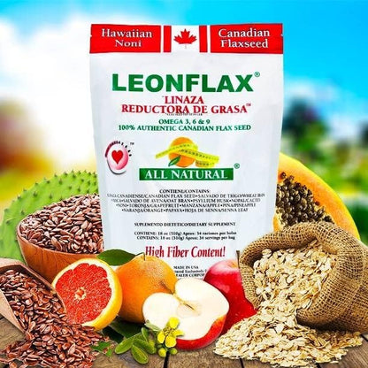 Leonflax, 100% Authentic Canadian Flax Seed, All-natural, High Fiber Content, Dietary Supplement to Improve your Digestive Health, 18 Oz, Bag