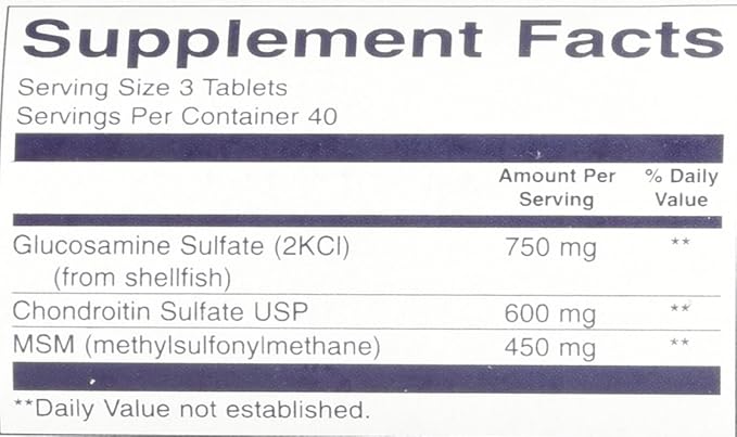 Glucosamine, Chondroitin & Msm 120 Tabs
