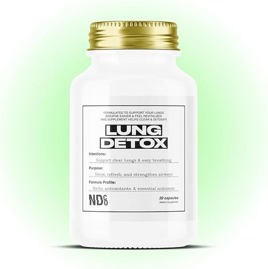 Powerful Lung Detox & Cleanse - Mullein, Chlorophyll, Zinc | Respiratory Support with Glutathione for Smokers & Vapors | Easy Breathing by NDCO