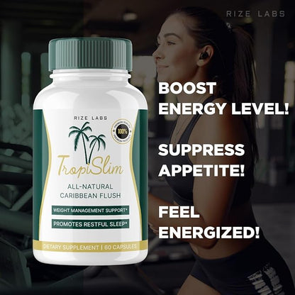 (Official 5 Pack) Tropislim, Tropislim All Natural Caribbean Flush, Weight Loss Supplement, Tropislim Slimming Capsules for Women, Healthy Lifestyle + Leaner Physique, Tropical Reviews (300 Capsules)