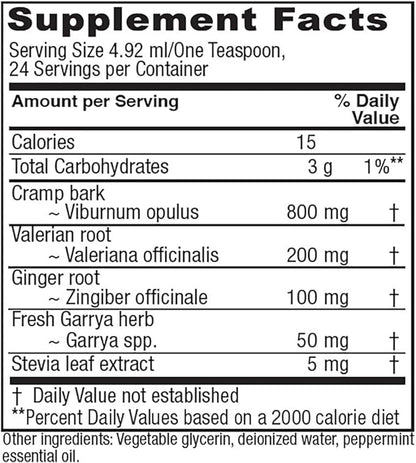 Vitanica Cramp Soothe Tonic, Dr Formulated Menstrual Cramp Support, with Black Haw Bark, Valerian Root, Ginger Root, and Garrya Herb, Alcohol Free, Vegan, 4 Ounce