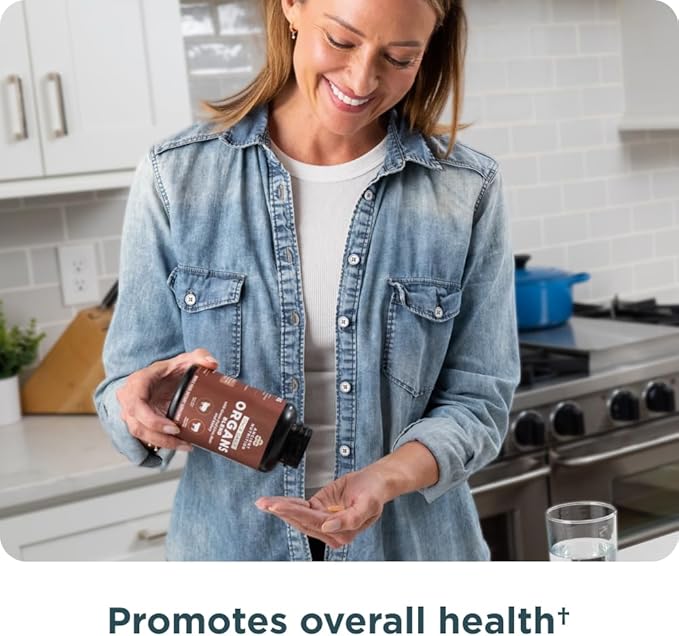 Ancient Nutrition Organ Supplements, Once Daily Grass-Fed and Wild Organ Complex Capsules, Liver, Heart, Kidney Supports Organ, Cognitive, and Immune System Health, 30 Ct