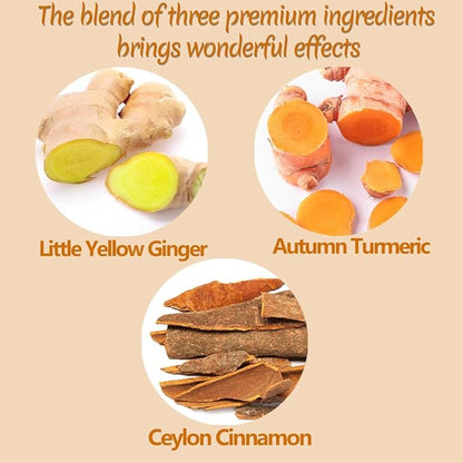 50 Premium Turmeric, Ginger, Cinnamon Blend Tea Bags, 100% Natural & No Additives & Caffeine Free.