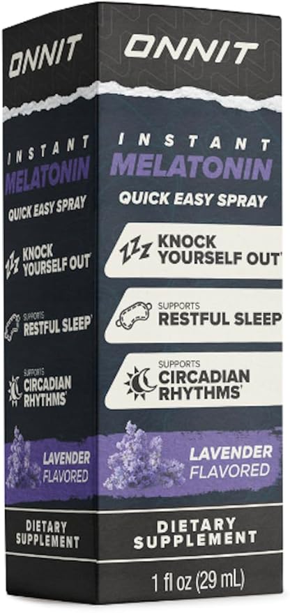 ONNIT Melatonin Liquid Sleep Support Spray, Lavender Flavor, Sleep Support Melatonin Spray for Adults, 3mg Melatonin per Spray, 1 fl oz