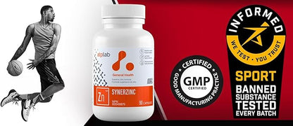 ATP LAB Synerzinc 90 caps - Vegan Zinc Supplement for Men and Women - Zinc Mineral Supplements - Healthy Skin - Zinc Vitamins for Adults