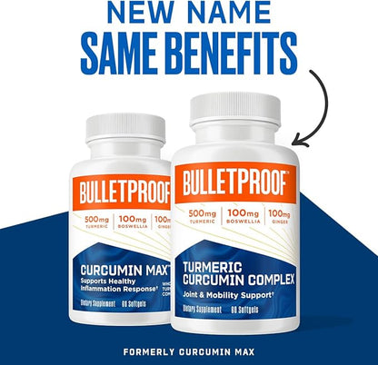 Bulletproof Turmeric Curcumin Complex Inflammation Response Softgels, 60 Count, Keto Supplement for Joint and Inflammation Support, Antioxidant Support, Packaging May Vary