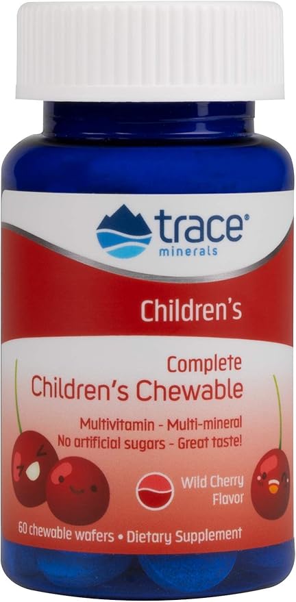 Trace Minerals Complete Children's Chewable - Gluten-Free Multivitamin for Kids - Chewable Multivitamin Supplement to Support Health & Development - 60 Chewable Wafers (30 Servings)
