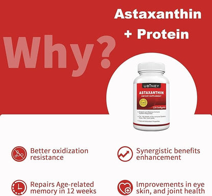 Premium Astaxanthin 12mg Softgels- 120 Servings, Supports Immune, Skin, Eye & Joint Health-Non-GMO, Gluten-Free, Microalgae Extract Supplement
