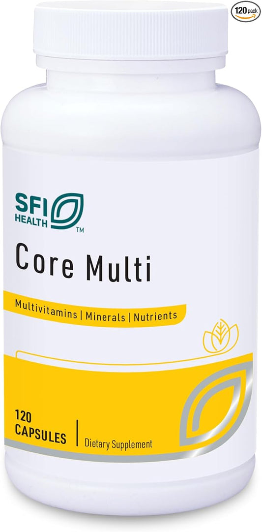 Klaire Labs Core Multi - Multimineral & Multivitamin Supplement with No Iron - Vitamins & Chelated Minerals with Natural Mixed Carotenoids, Vitamin C & E - Multivitamins for Men & Women (120 Capsules)