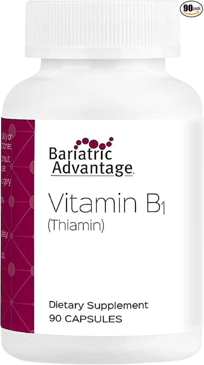 Bariatric Advantage Vitamin B1 thiamin - 100 mg Thiamin Mononitrate - Easy Digest - Designed for Bariatric Patients - Supports Energy Production* - Bariatric Supplement - 90 Count