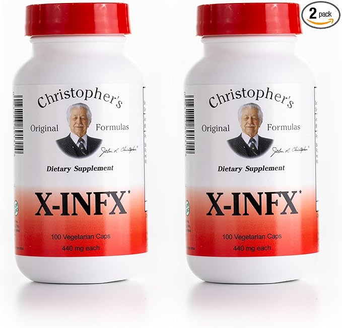 Christopher's Original Formulas X-INFX Formula, Natural Immune Support, 2 Pack, 100 Caps Each