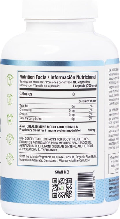 Immodulator - Adaptogenic Supplement for Well-Being, with Ginseng, Ashwagandha, Reishi Mushroom - Supports Stress Response, Mood Balance and Immune System Function (180 Capsules/700 mg)