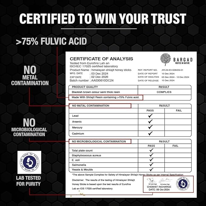 BARGAD Pure Himalayan Shilajit Sticks with Organic Honey & Saffron (7 Count) | Easy Single Use Shilajit Sticks | Boosts Energy & Immunity with 85+ Trace Minerals, 75%+ Fulvic Acid