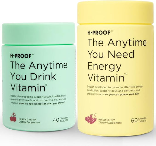 Bundle & Save, The Anytime You Drink Vitamin, 40 Chewable Tablets (20 Servings), Black Cherry & The Anytime You Need Energy Vitamin, 60 Chewable Tablets (30 Servings), Mixed Berry