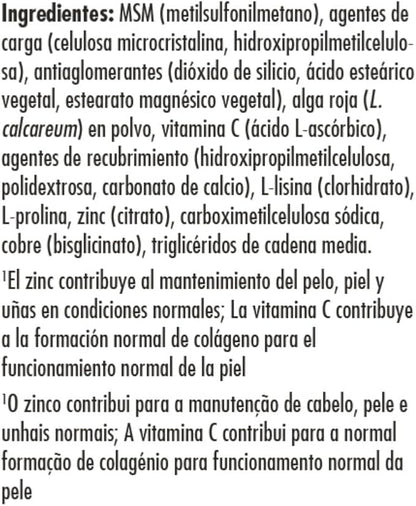 Solgar Skin, Nails & Hair, Advanced MSM Formula, 120 Tablets - Supports Collagen for Hair, Nail and Skin Health - Provides Zinc, Vitamin C & Copper - Non GMO, Vegan, Gluten & Dairy Free - 60 Servings ,Standard Packaging , 120 Count