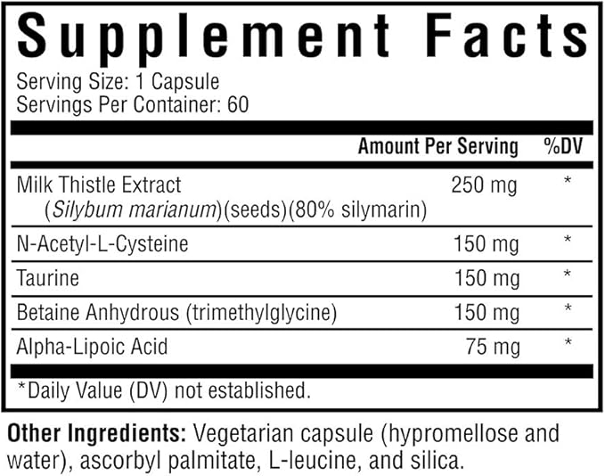 Seeking Health | Liver Nutrients | 60 Vegetarian Capsules | Milk Thistle, NAC & TMG Supplement | Liver Detox Cleanse