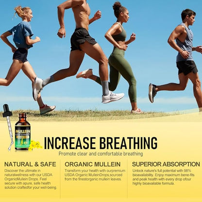 Centrum Mullein Drops for Lungs - Lung Cleanse - Leaf Extract - Herbal Supplements - Powerful Mullein for Immune Support,Detox & Respiratory Support (2 fl oz (Pack of 1))