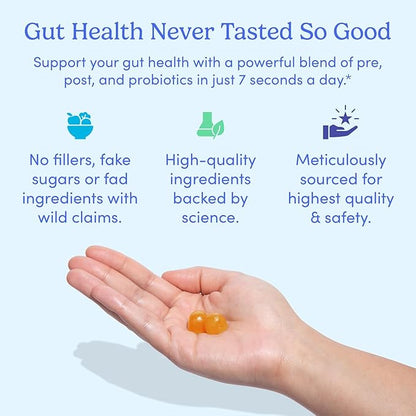 FIRST DAY Women’s Good Gut Tribiotic Gummies – 3-in-1 Prebiotic, Probiotic & Postbiotic Supplement – Supports Immune Function and Digestive, Oral, Skin & Vaginal Health – 60-Day Supply