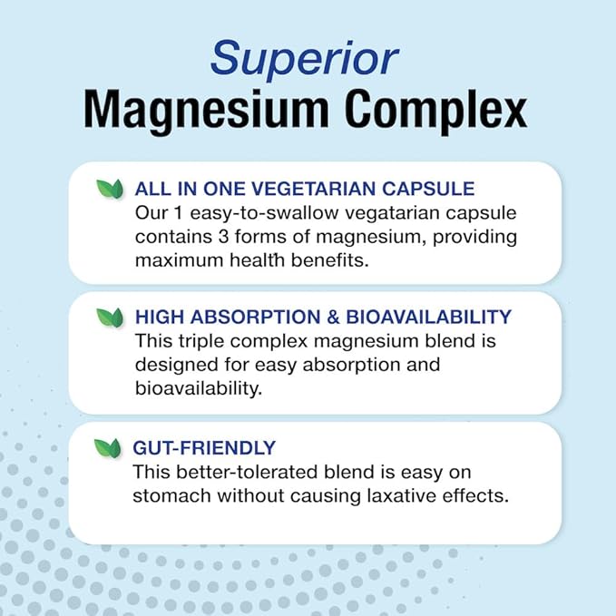 Puregen Labs Triple Magnesium Complex 300mg of Magnesium Glycinate, Malate, & Citrate [High Absorption] 120 Veg Capsules | No Harmful Additives | Non-GMO, NO Gluten and Dairy | Made in USA