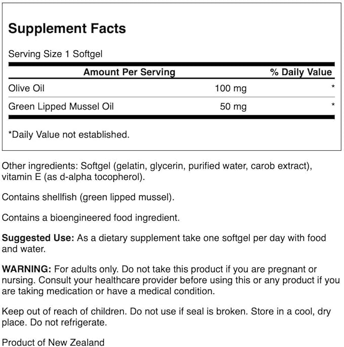 Swanson New Zealand Green Lipped Mussel Oil 30 Sgels