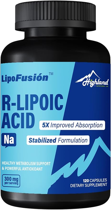 R Lipoic Acid (Na) 300mg per Serving, 120 Capsules, Up to 5X Improved Absorption, Excellent Nutritional Supplement for Healthy Metabolism Support and Antioxidants-1 Bottle