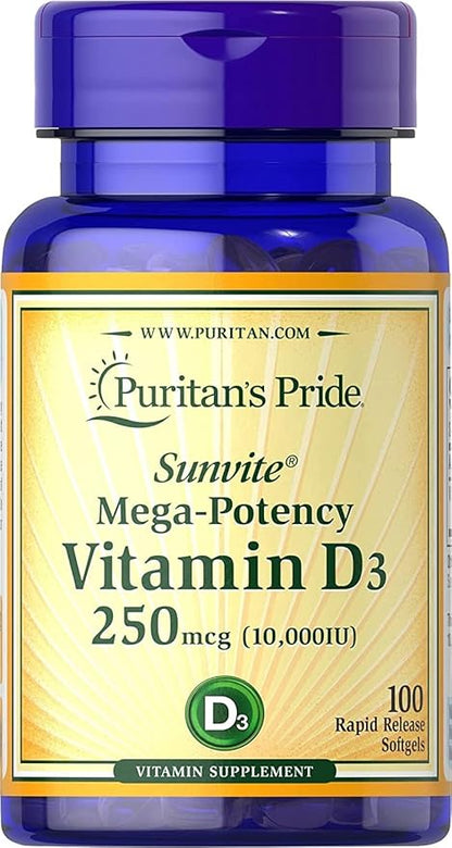 Puritan's Pride Vitamin D3 10,000 IU-100 Softgels