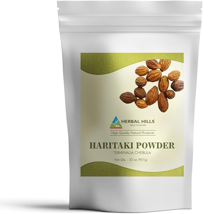 HERBAL HILLS Alfalfa Leaf Powder and Haritaki Powder Pack of 2 Combo