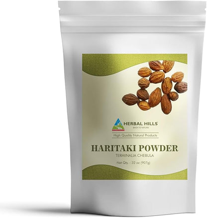 HERBAL HILLS Alfalfa Leaf Powder and Haritaki Powder Pack of 2 Combo
