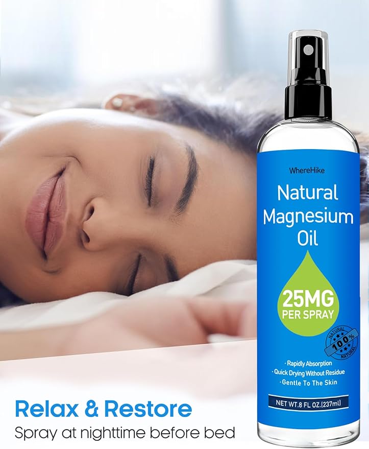 Magnesium Spray, Pure Magnesium Oil Spray for Feet,Ideal Gift for Muscle Relaxation&Better Sleep,Rapid Absorption,Quick Drying Without Residue-Unflavored