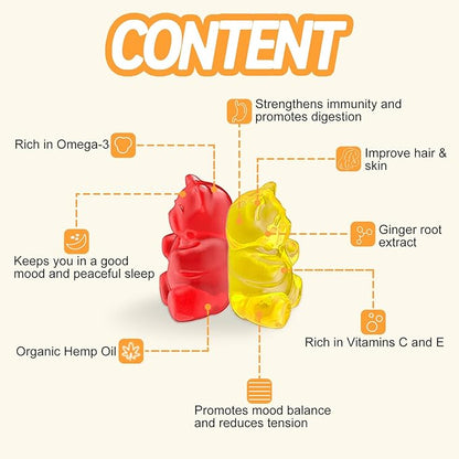 FUJI ORCHARD 24000mg Hemp Gummies High Potency - Hemp Gummies for Deep Bedtimes & Relaxation - Natural Hemp Oil Gummy for Adults - Gluten Free & Vegan - 60 Count