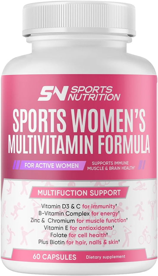 MULTIVITAMIN for Active Women, 60 Capsules, Multivitamin & Multi-Mineral Supplement for Women, Helps Support Energy Levels, Focus, Concentration & Immune Health