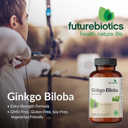 Futurebiotics Ginkgo Biloba Extra Strength Supports Brain Function & Memory Support, 120 Vegetarian Capsules