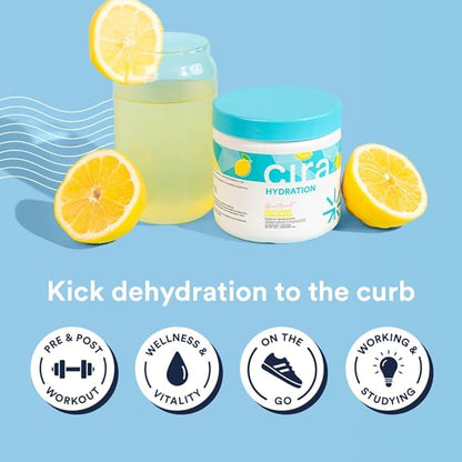 Cira Hydration Powder x Alicia McCarvell's Electrolyte Drink Mix with Himalayan Salt for Dehydration Relief and Recovery - Self Love Lemonade, 45 Servings