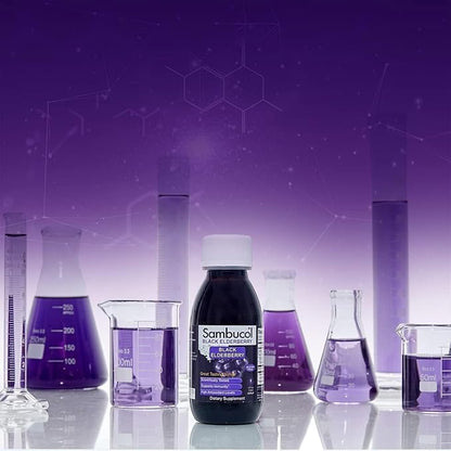 Sambucol Black Elderberry Syrup - Sambucus Elderberry Syrup, Black Elderberry Liquid, Immune Support for Kids and Adults, High Antioxidants, Gluten Free - Original Formula, 4 Fl Oz, 4-Pack