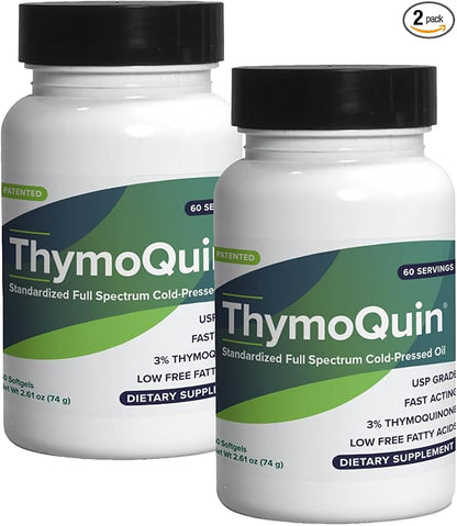 Cold Pressed Black Seed Oil | Patented Full-Spectrum Formula with 3% Thymoquinone | USP-Grade for Purity & Efficacy | Supports Immunity, Skin & Joint Health | 2 Pack